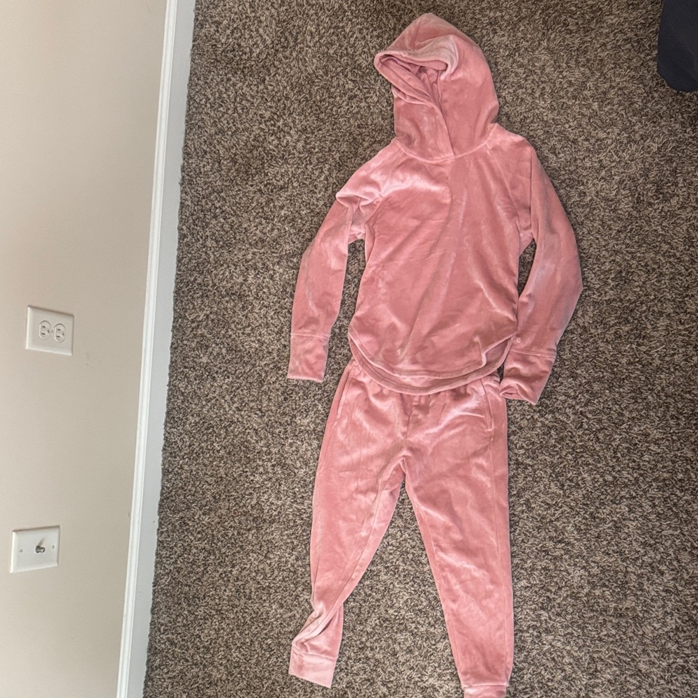 DSG Pink Velour Kids Jogger Set